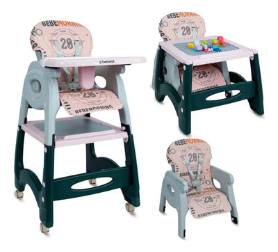Silla Comedor Bebe 3 En 1 Comedor Escritorio Niña Color Rosa Duo