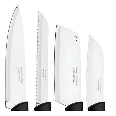 Cuchillos Tramontina Acero Inox Y Polipropileno Negro 9 Pzas