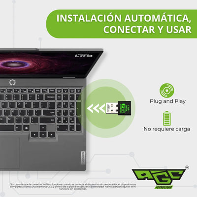 Adaptador Wifi Usb Tarjeta Red Pc 6g 5g Ax 900 Bluetooth 5.3 Doble Banda Dual / Windows 10 Y 11 / Marca Agc Tecnologia / Fact Electronica