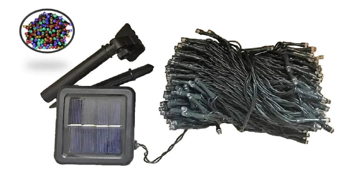 Luz Navideña Balcon Carga Luz Solar 100 Bombillos Led