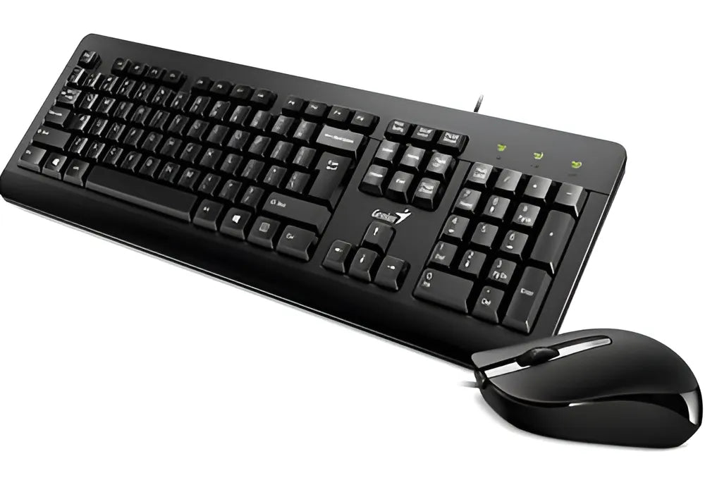 Kit de teclado y mouse Alámbrico Genius KM-160 de color negro- En español
