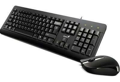 Kit de teclado y mouse Alámbrico Genius KM-160 de color negro- En español