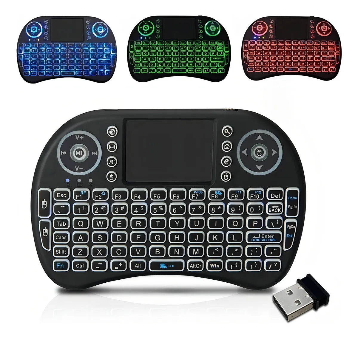 Mini Teclado Inalambrico Airmouse Smart Tv Iluminado Calida