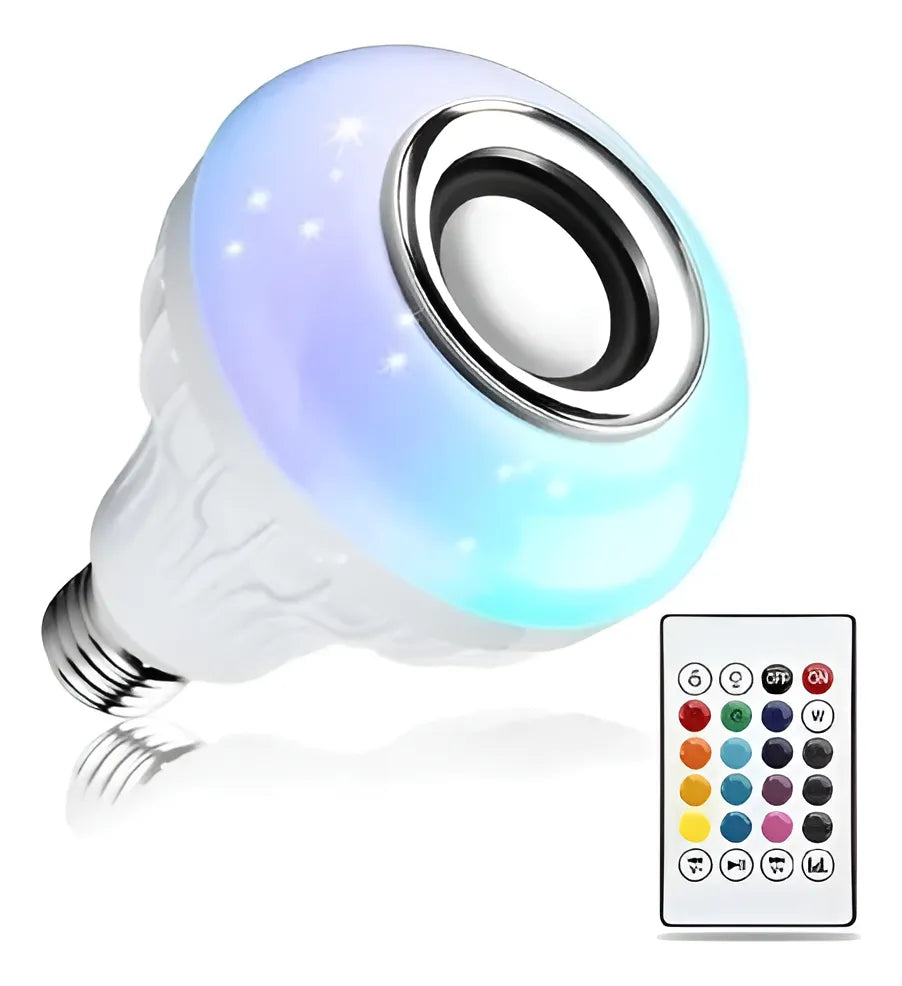 Bombillo Parlante Con Bluetooth Multicolores Blanco