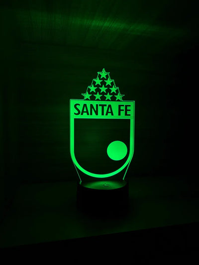 Lámpara De Noche Led Santa Fe Con Estrellas Holograma Regalo Negro