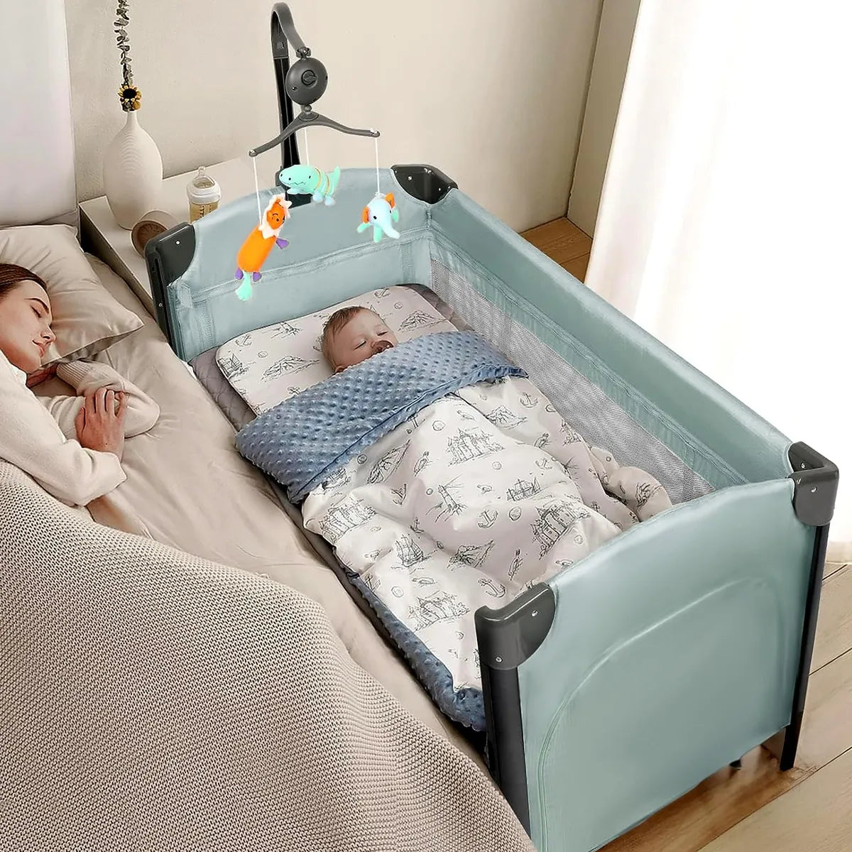 Cama De Noche 3 En 1 Para Bebé Con Colchón Y Bolsa De Transp