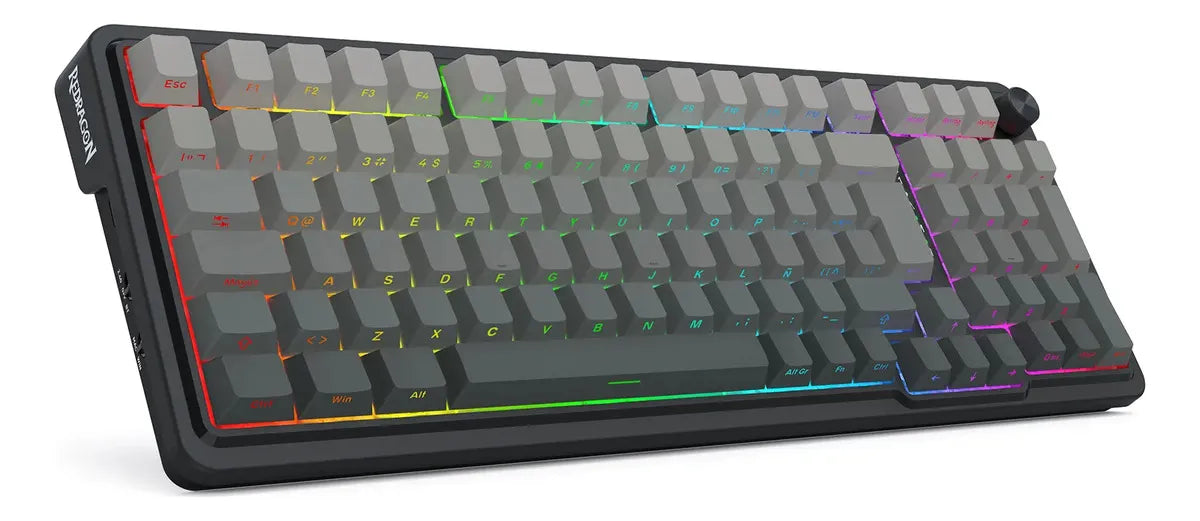 Teclado Redragon Eisa Max K686sp-rgb-max Gris Inalambrico Idioma Español Latinoamérica