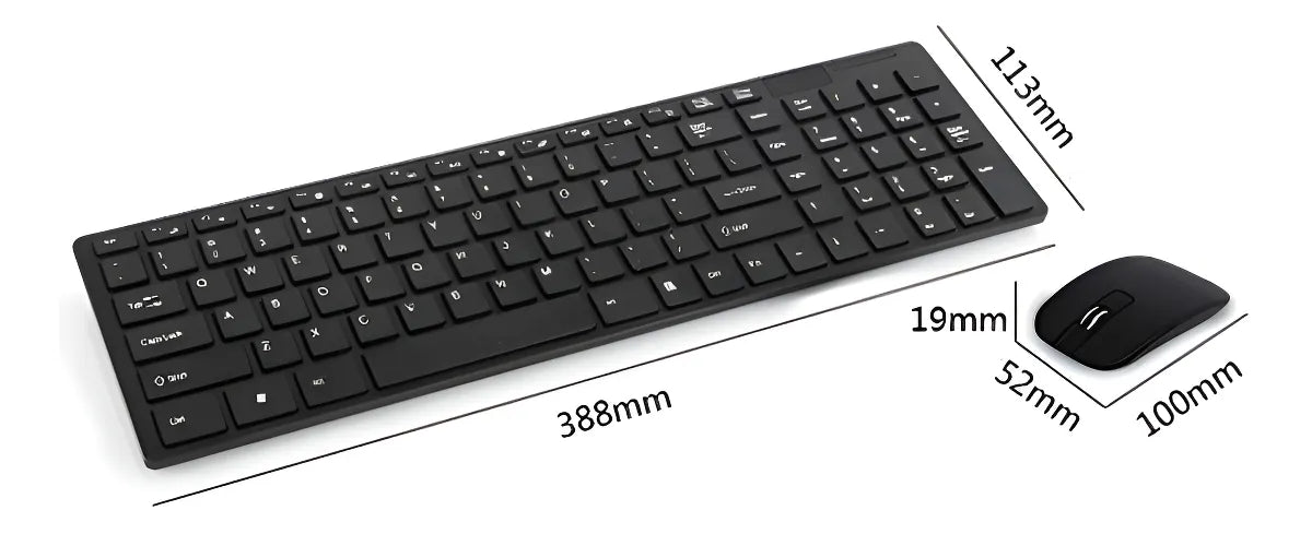 Combo Teclado Mouse Inalambrico Con Receptor 2.4g K-06 Kit Color Del Mouse Negro Color Del Teclado Negro