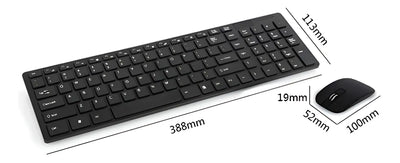 Combo Teclado Mouse Inalambrico Con Receptor 2.4g K-06 Kit Color Del Mouse Negro Color Del Teclado Negro