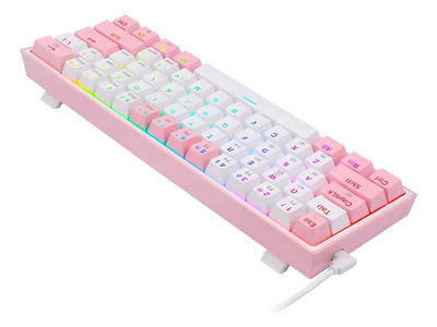 Teclado Redragon K616-rgb Fizz Pro Red Español - White/pink Color Del Teclado Blanco/rosa