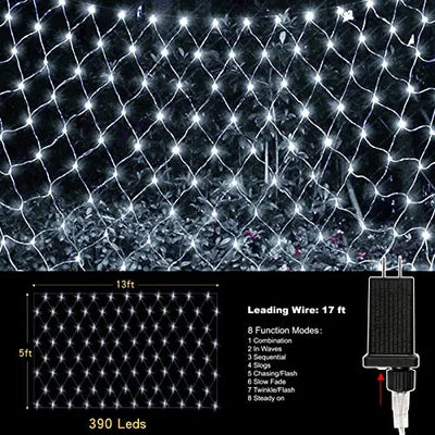 Luces De Red Navideñas De 390 Led, 13x5 Pies, 8 Modos,...