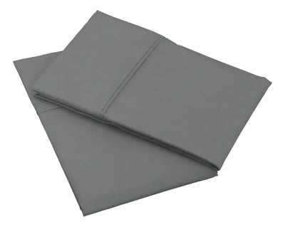 X2 Fundas Para Almohadas De Microfibra 70x50 Color Gris Oscuro Liso