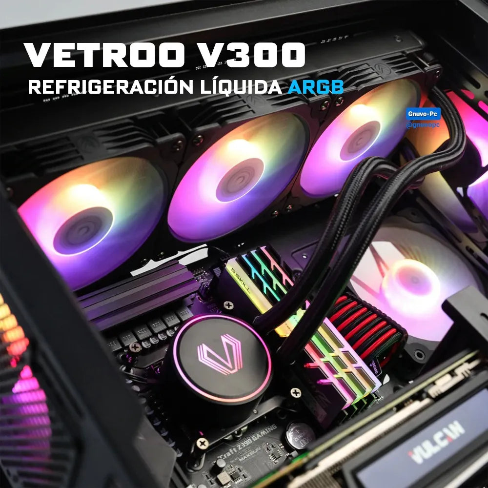 Refrigeracion Liquida Vetroo 360 Lga 1700 Am5 Negro Argb Pc