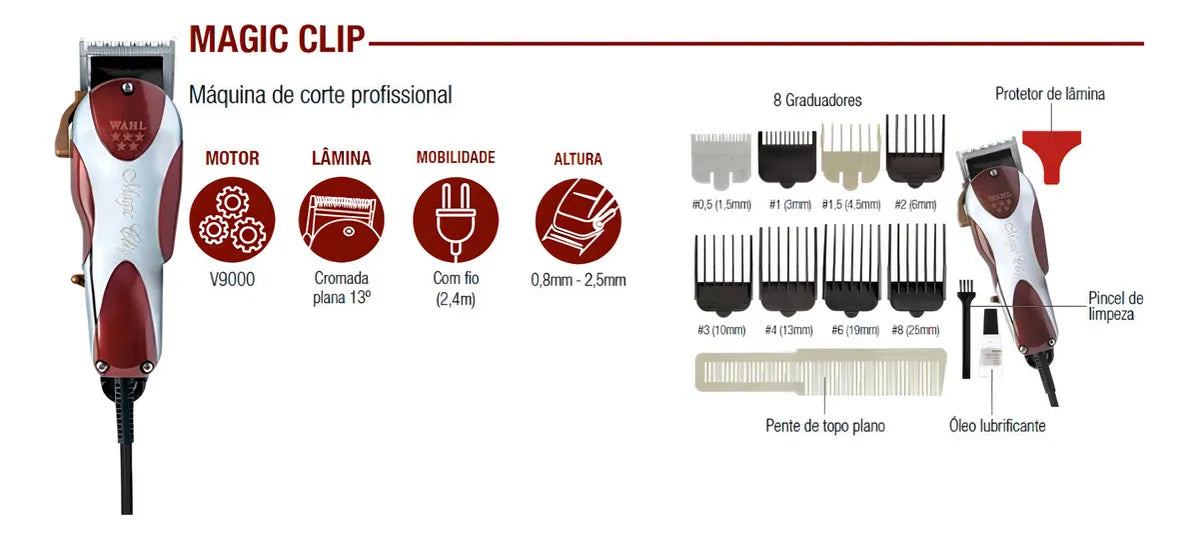 Maquina Cortadora De Pelo Profesional Wahl Magic Clip 5 Star Clipper Para Barberia Con Holograma De Autenticidad