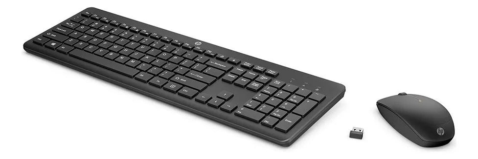 Teclado y ratón inalámbricos silenciosos marca HP combo modelo hp 230, teclado español y mouse color negro
