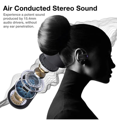 Audífonos Auriculares Air Conduction Oido Abierto Livianos Negro