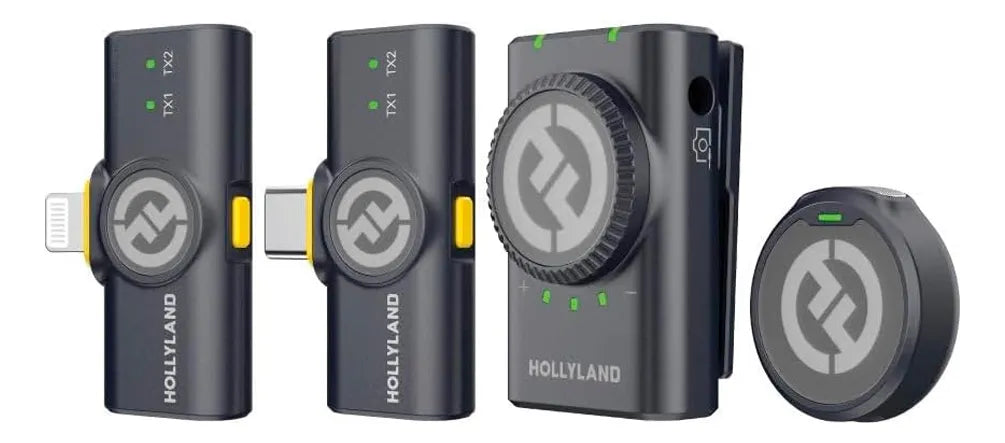 Sistema de micrófono Hollyland Lark M2 Combo con solapa negra