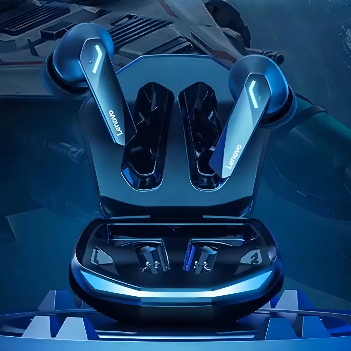 Auriculares Bluetooth Lenovo Gm2 Pro Gamer de baja latencia para deportes electrónicos 5.3, color negro, color claro, azul