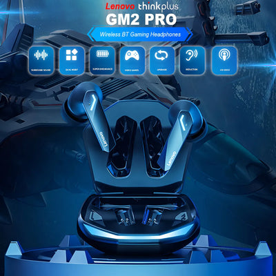Auriculares Bluetooth Lenovo Gm2 Pro Gamer de baja latencia para deportes electrónicos 5.3, color negro, color claro, azul
