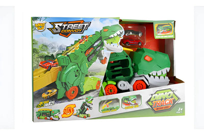 Transportador Dinosaurio T-Rex DINOTRACK 2 en 1 Verde Lima Escala 1:64