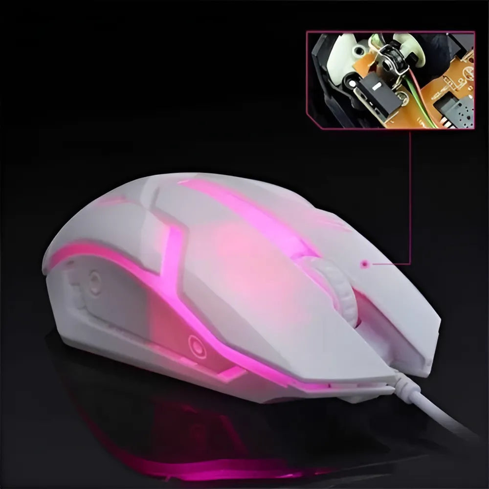 Mouse Y Teclado Gamer Rgb Aoas M-400 Blanco