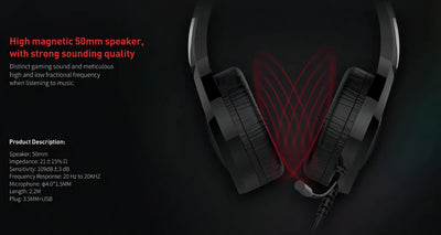 Auriculares gamer Havit Gamer H2232D H2232D negro con luz LED