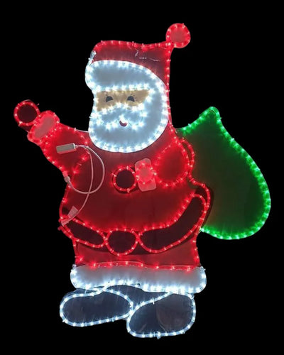 Papá Noel Navidad Luz Led Luces Navideñas Rojo, Blanco Y Verde