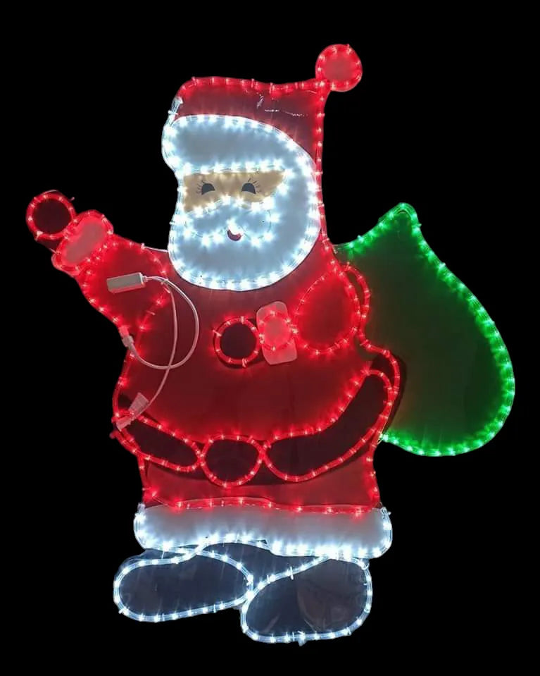 Papá Noel Navidad Luz Led Luces Navideñas Rojo, Blanco Y Verde