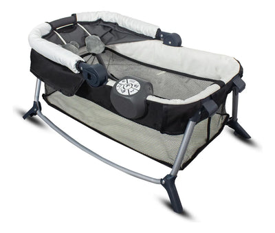 Cuna Corral Bebe + Mosquitero Mecedora y Organizado Negro Bebesit Premium