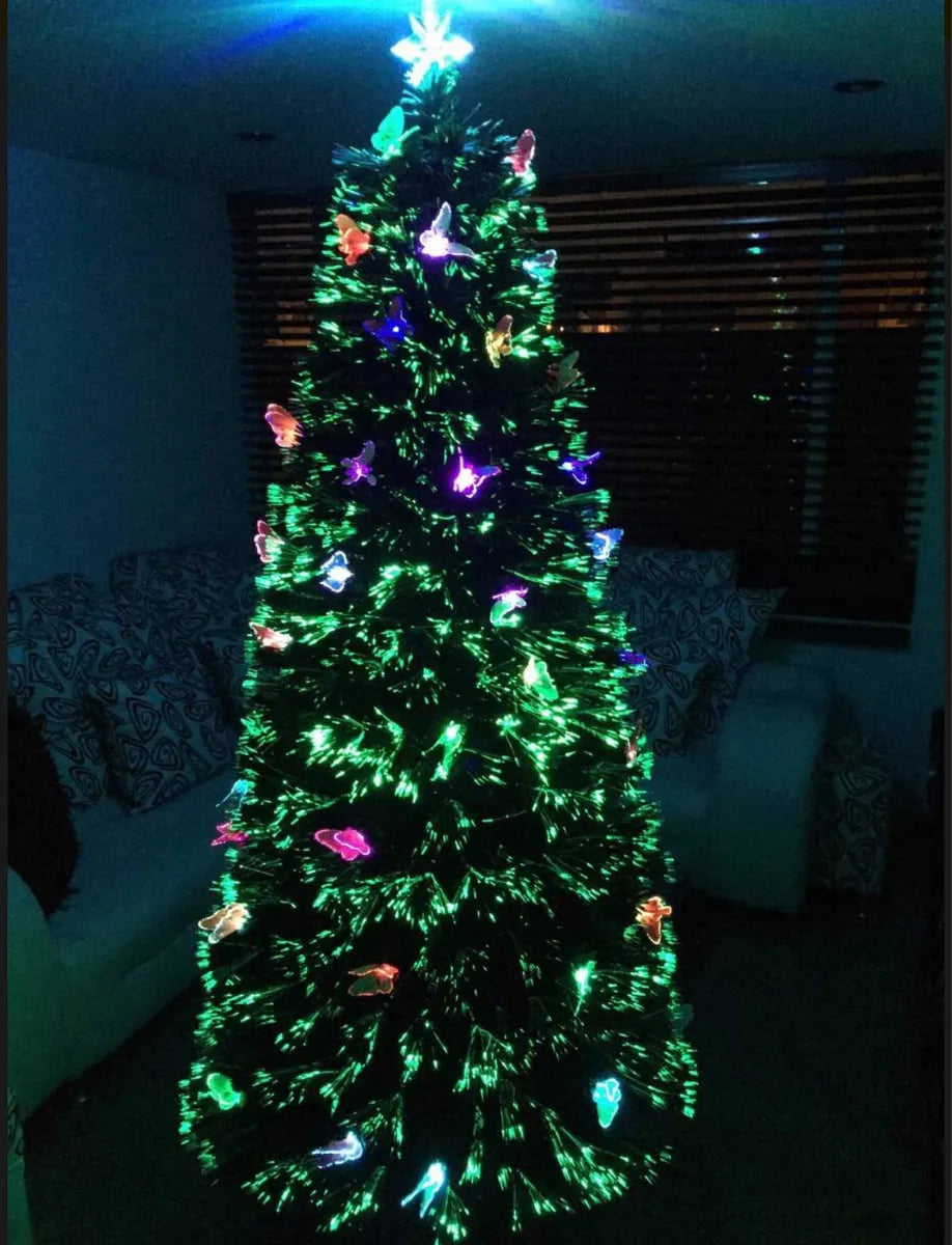 Arbol De Fibra Óptica Y Led 1.50, 1 Año De Garantía+regalo