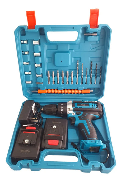 Taladro Percutor Inalambrico Wt Mandril 3/8 Color Azul Frecuencia 60