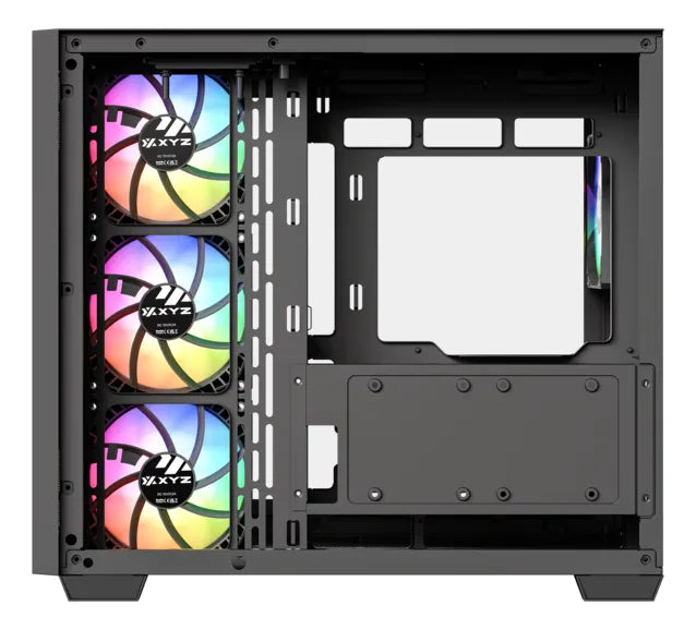 Chasis Gamer Xyz Qubex Black | Argb | Atx | 4 Fans | Type C Negro