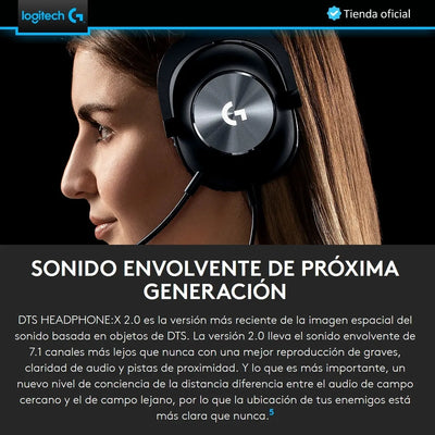 Logitech G Pro X, Diadema Gamer 7.1 Profesional, Pc Ps4 Xbox Negro