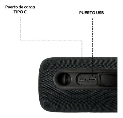 Parlante Portatil Bluetooth 15W Sc15 Challenger Color Negro