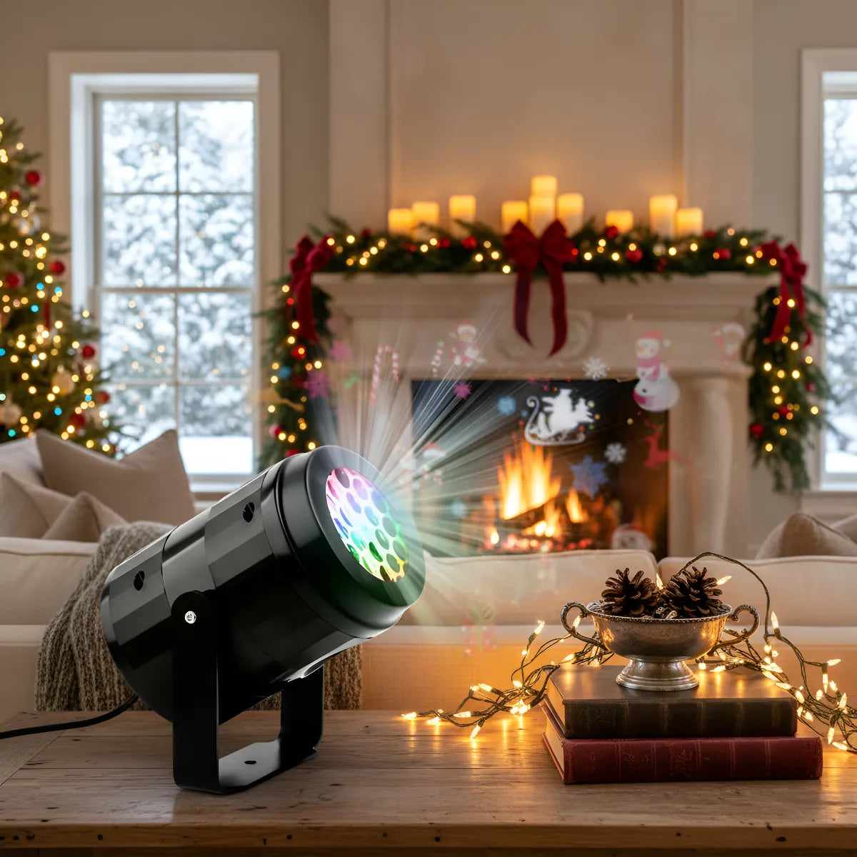 Proyector Led Navidad Figuras Interior Giratorio Multicolor Multi/color