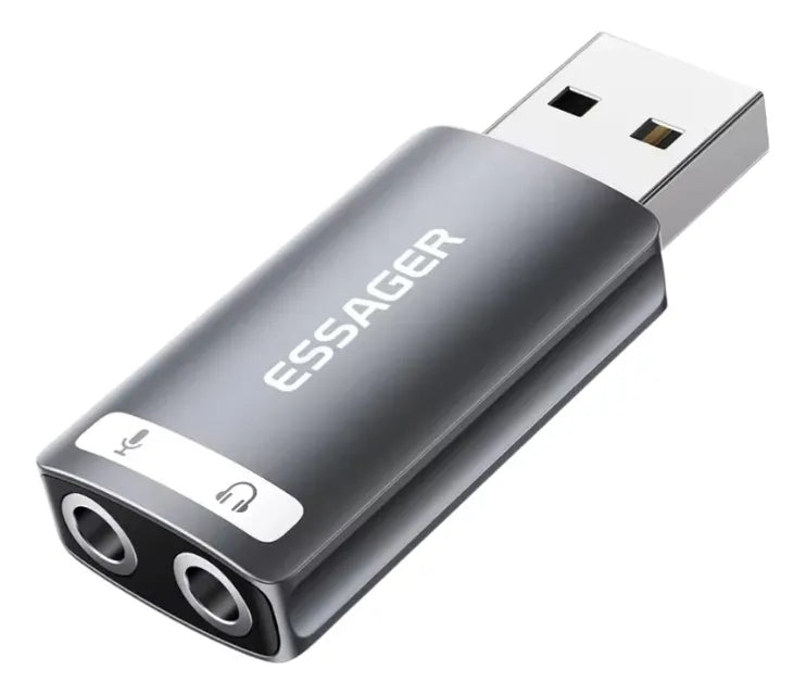 Adaptador Usb A Jack 3.5 Tarjeta De Sonido Microfono Externa
