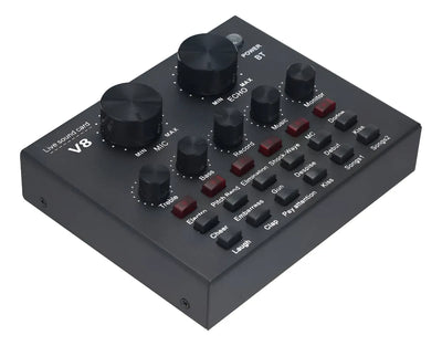 Interfaz Mezclador De Audio Externo Usb Tarjeta De Sonido V8