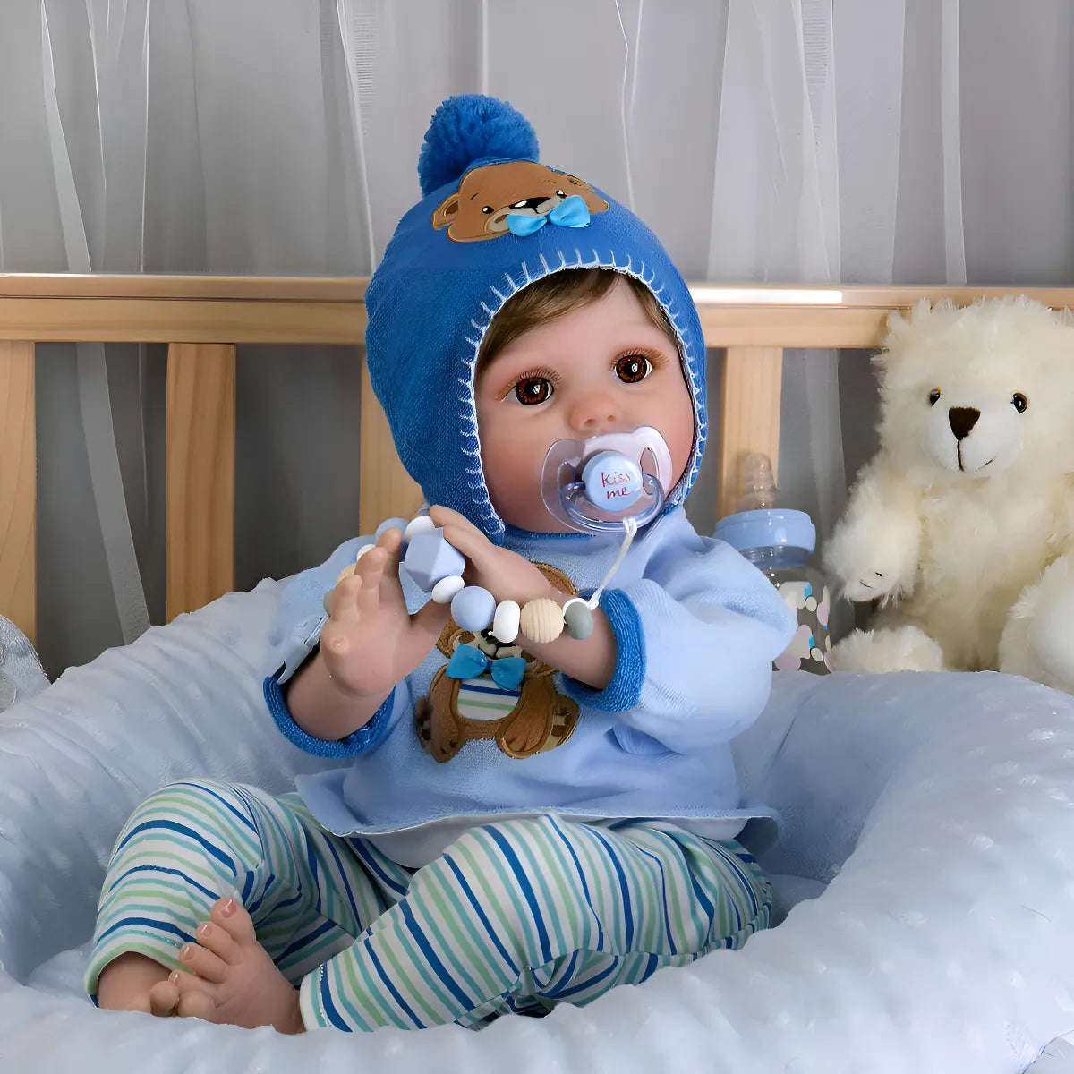 Reborn Bebe Niño Realista 55 Cm Silicona Cuerpo De Algodón