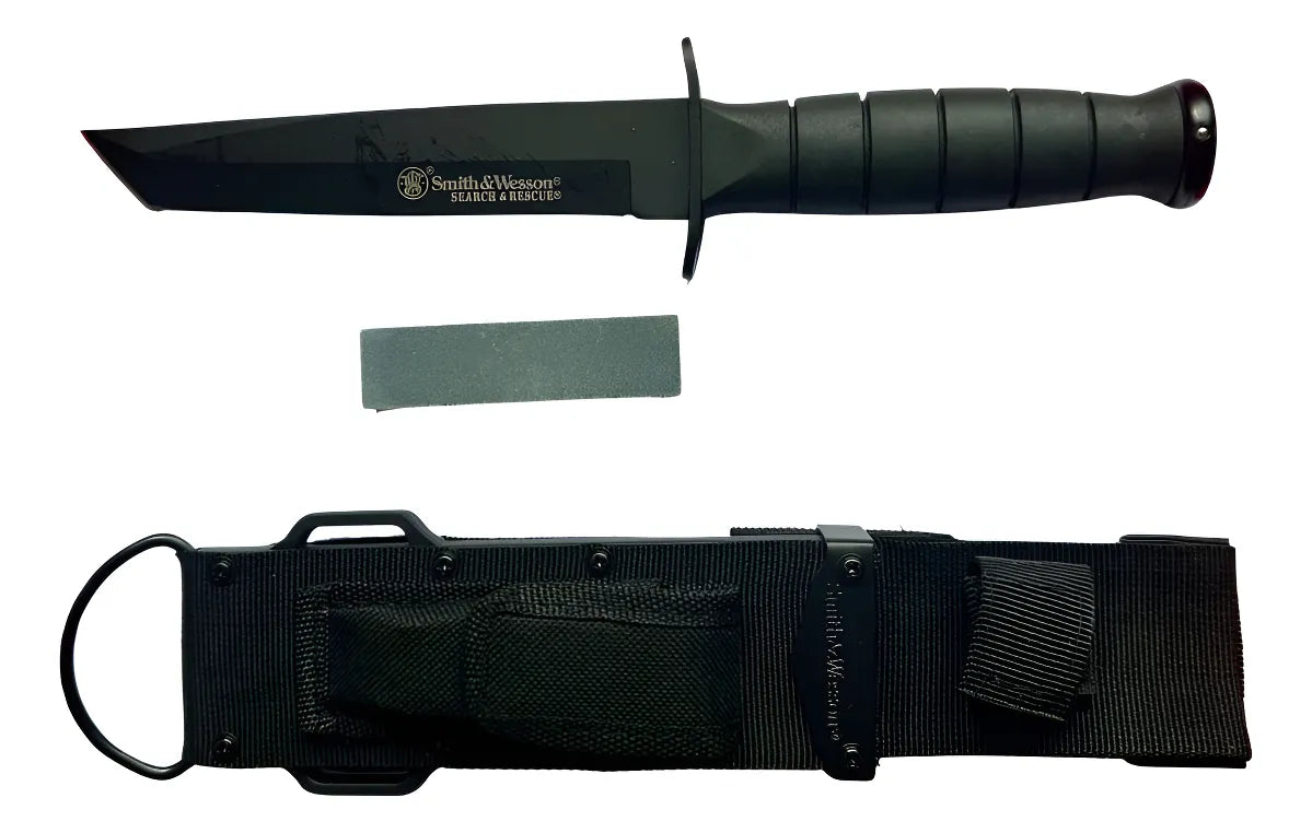 Cuchillo Smith & Wesson Rescate Acero Liso 15 Cm Negro