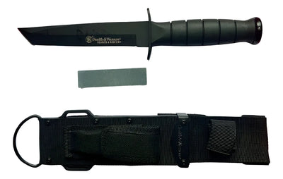 Cuchillo Smith & Wesson Rescate Acero Liso 15 Cm Negro