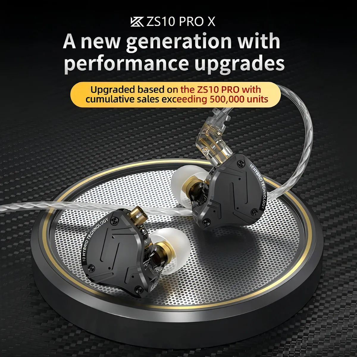 Audífonos Kz Zs10 Pro X Con Micrófono Monitores In Ear Pin C Negro