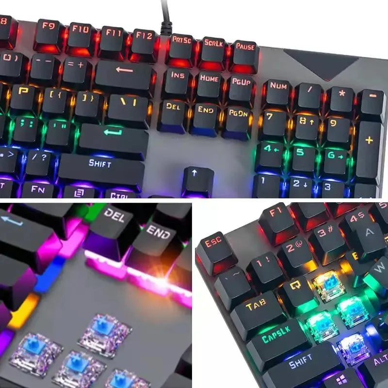Teclado Mecánico Gamer Rgb Switch Azul K-79 Negro Inglés Internacional