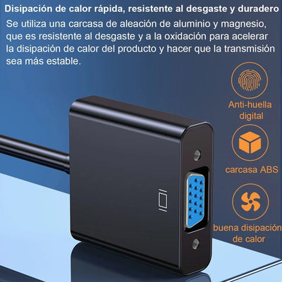 Cable Adaptador HDMI a VGA Gomita 1080p con Audio Xbox PS TV PC
