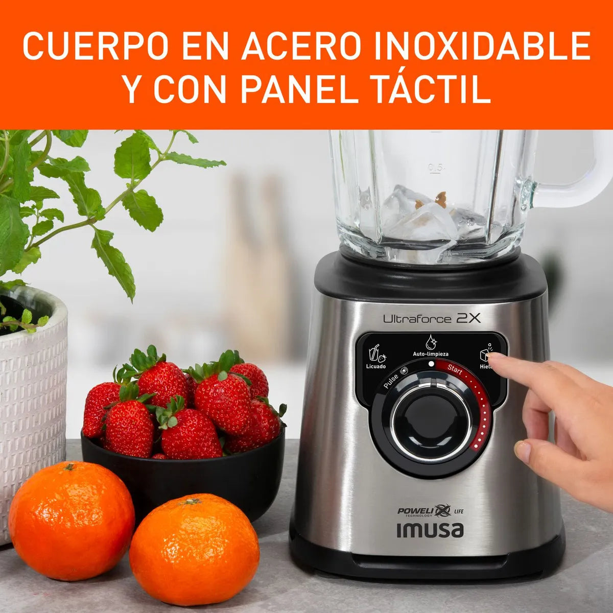 Licuadora Profesional Imusa Ultraforce 2x 1100w Acero +2 Acc Color Plateado