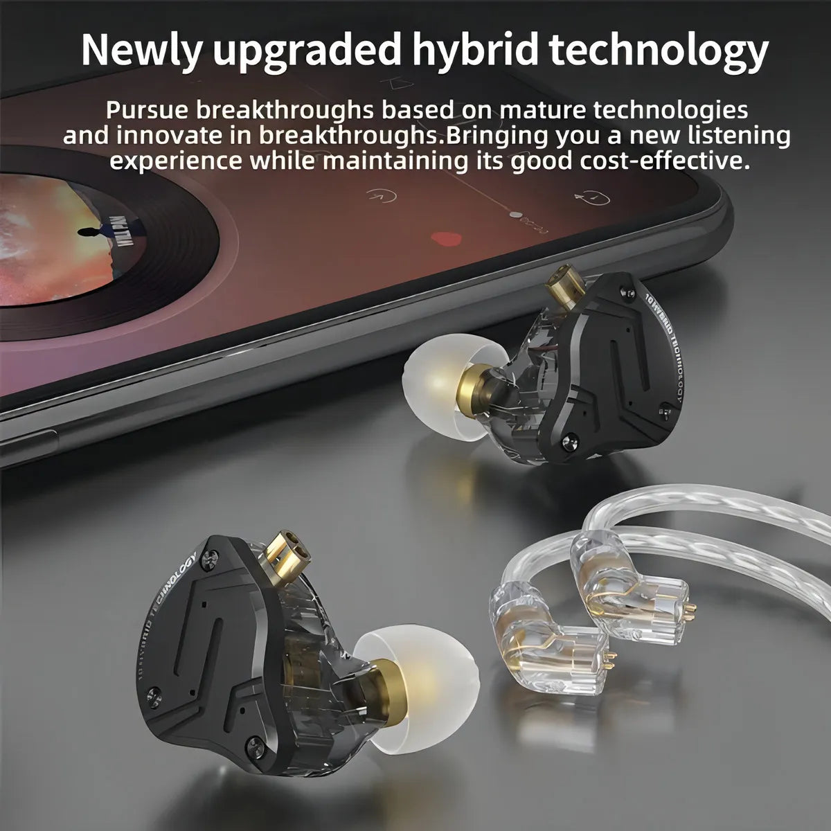 Audífonos Kz Zs10 Pro X Con Micrófono Monitores In Ear Pin C Negro