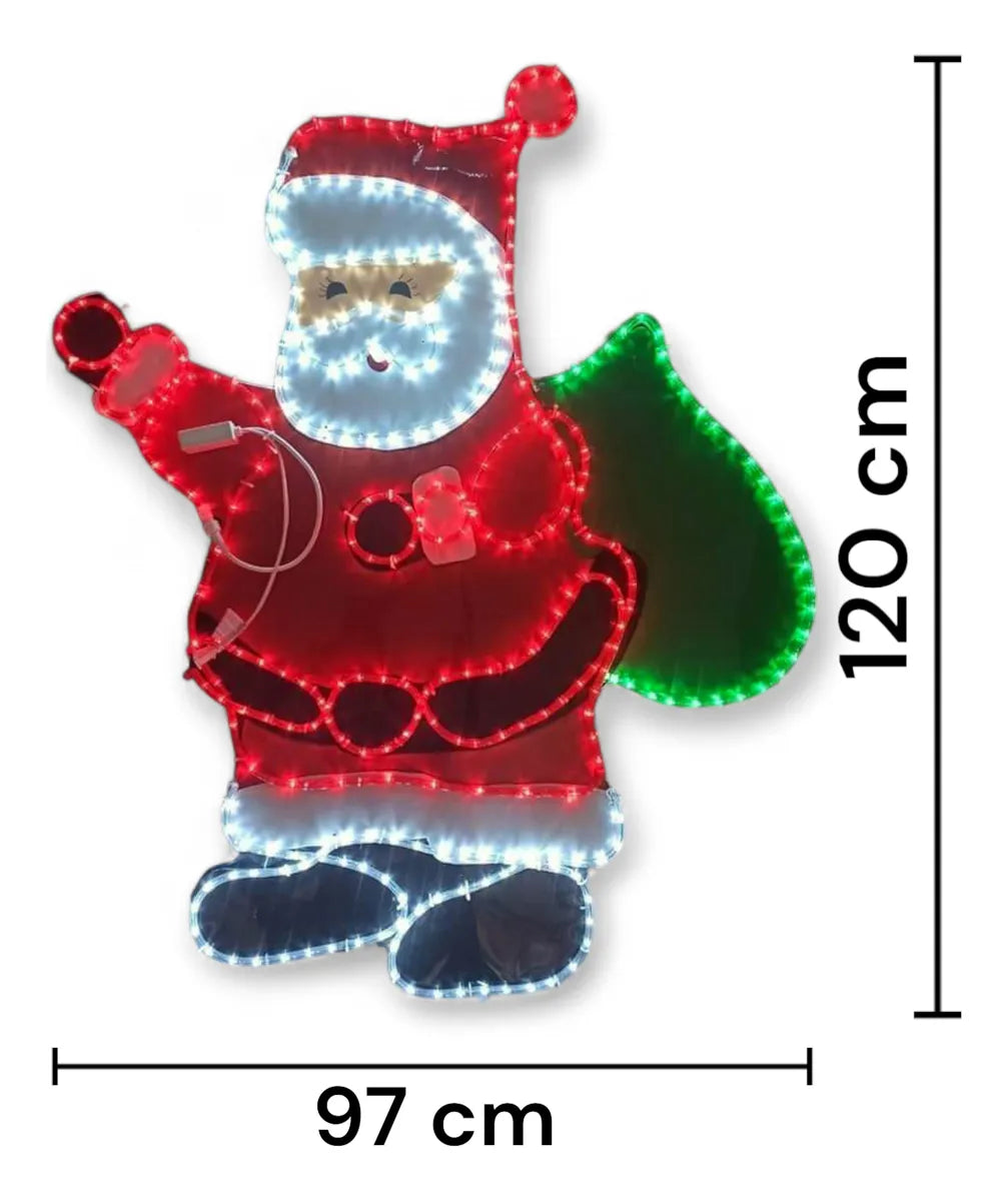 Papá Noel Navidad Luz Led Luces Navideñas Rojo, Blanco Y Verde