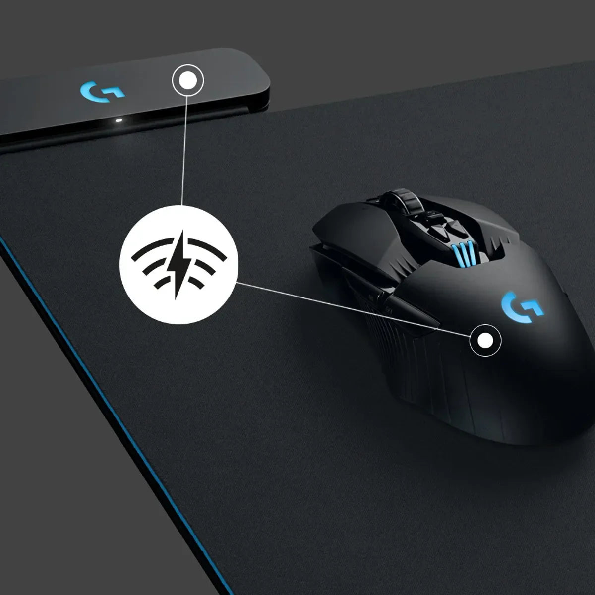 Pad Mouse Logitech Powerplay / Sistema De Carga Inalámbrica Black