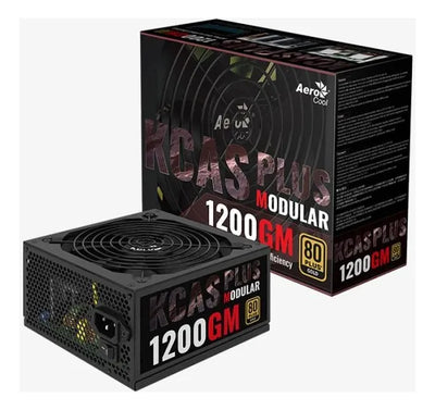 Fuente De Poder Aerocool Kcas Plus 1200w 80 Plus Gold Color Negro
