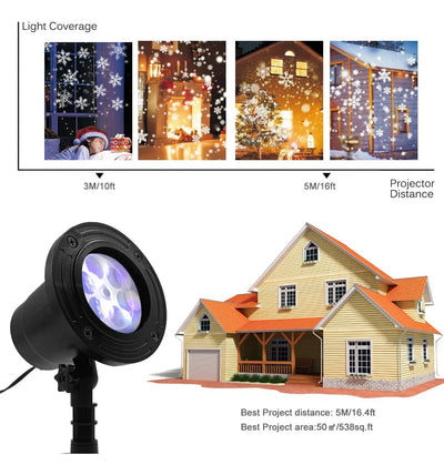 Proyector De Luz Led Navidena Con Efecto Nieve Automatico