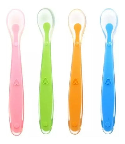 Cuchara Para Bebes Silicona X2u Color Verde